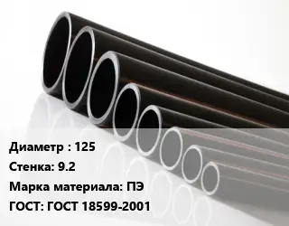 Труба полиэтиленовая 125х9.2 ПЭ ГОСТ: ГОСТ 18599-2001